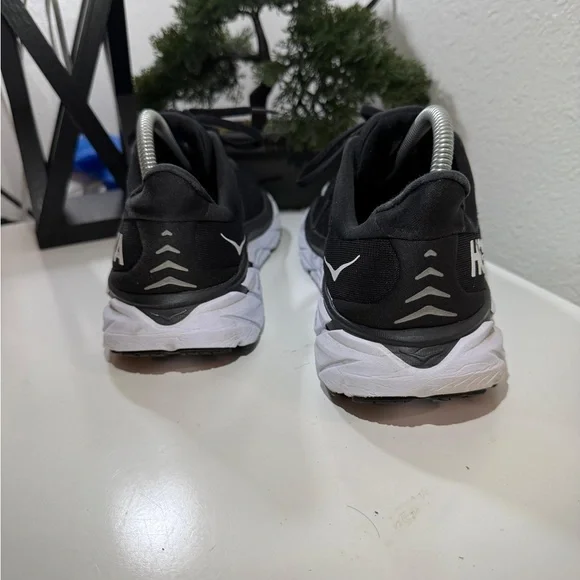 Hoka Clifton 8  Black and White Athletic Shoes - Picture 6 of 9